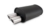 Vibrant 12316 POWER Blk Oval Muffler w/Dual Offset Tip 3in Inlet ID 3in Tip OD