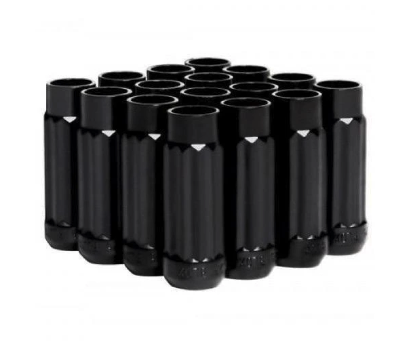 BLOX Racing BXAC-00141-BK 12-Sided P17 Tuner Lug Nuts 12x1.5 - Black Steel - Set of 16