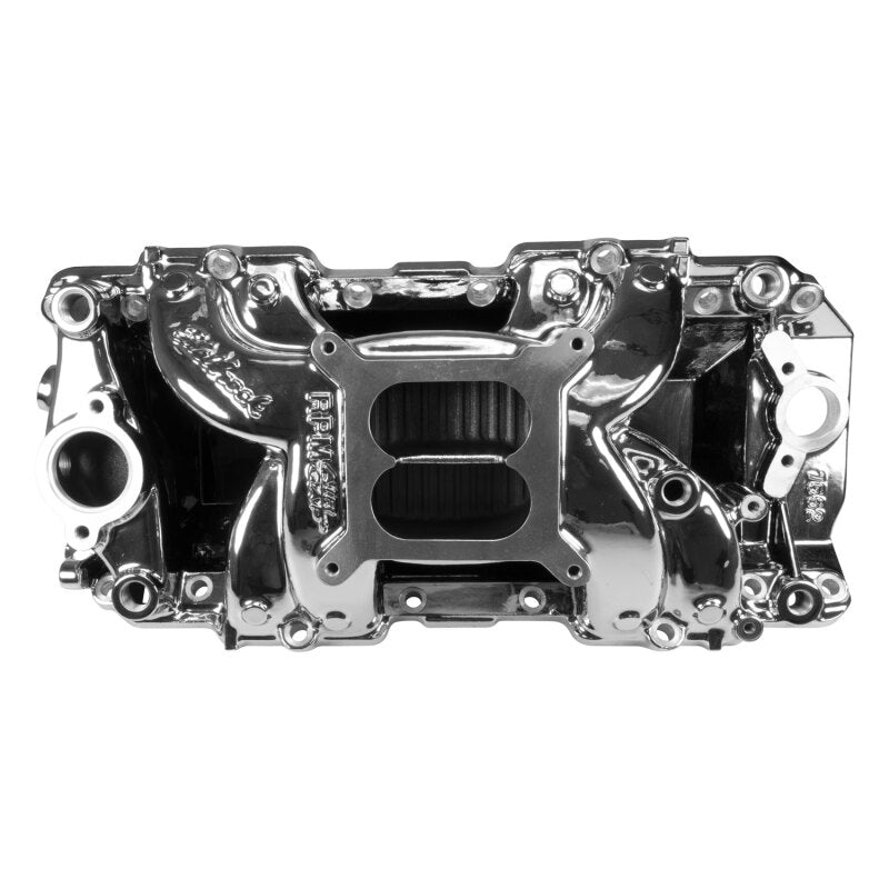 Edelbrock 7562-CP fits Chevy Big Block RPM Air-Gap 2-R Intake Manifold - Chrome Plasma Finish
