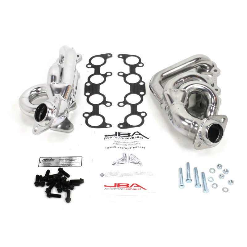 JBA 1688SJS fits Ford 11-14 F-150 5.0L Coyote 1-5/8in Primary Silver Ctd Cat4Ward Header