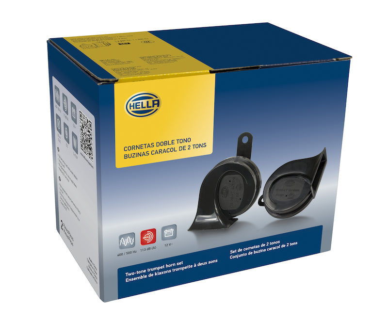 Hella LA012010881 Twin Trumpet Horn Kit 12V - fits BMW