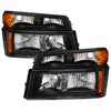 9032110 Xtune fits Chevy 04-12 Colorado OEM Headlights w/ Bumper Lights Black