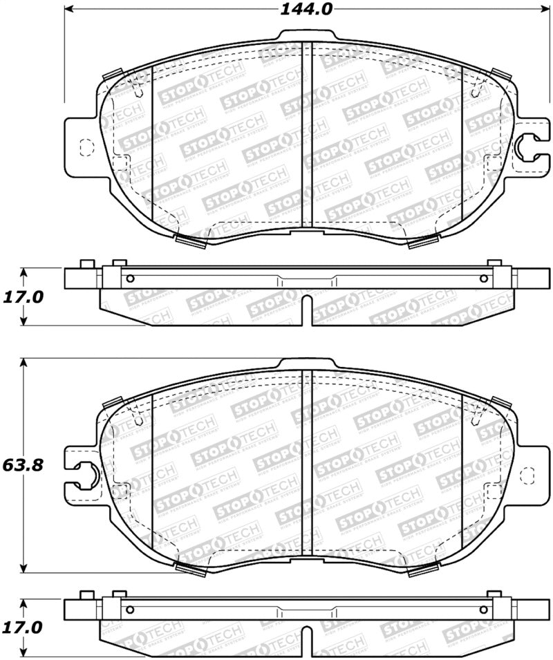 Stoptech 308.0612 Street Brake Pads - Front