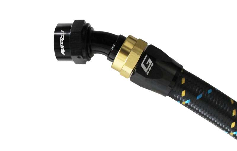 GReddy 12801030 AN10 30 DEGREE HOSE END SWIVEL BLACK/GOLD ANODIZED