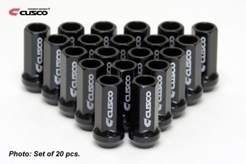 Cusco 00B 738 1520B Universal Wheel Lug Nut Set M12 x P1.5mm - Black (20pcs)