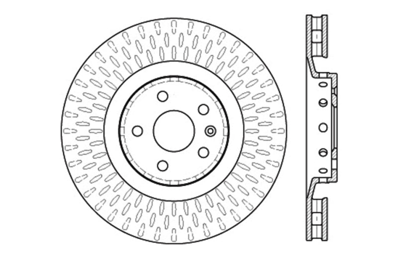 Stoptech 127.62128L Drilled & Slotted Left Sport Brake Rotor for 2009 fits Cadillac CTS-V