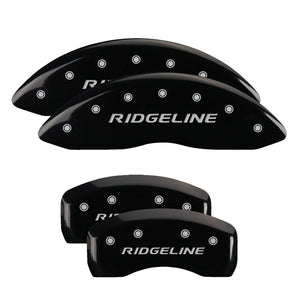 MGP 20213SRGLBK 4 Caliper Covers Engraved Front & Rear Ridgeline Black Finish Si