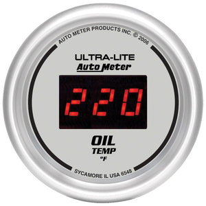 AutoMeter 6548 Autometer Ultra-Lite 52MM 0-340 Deg F Digital Oil Temperature