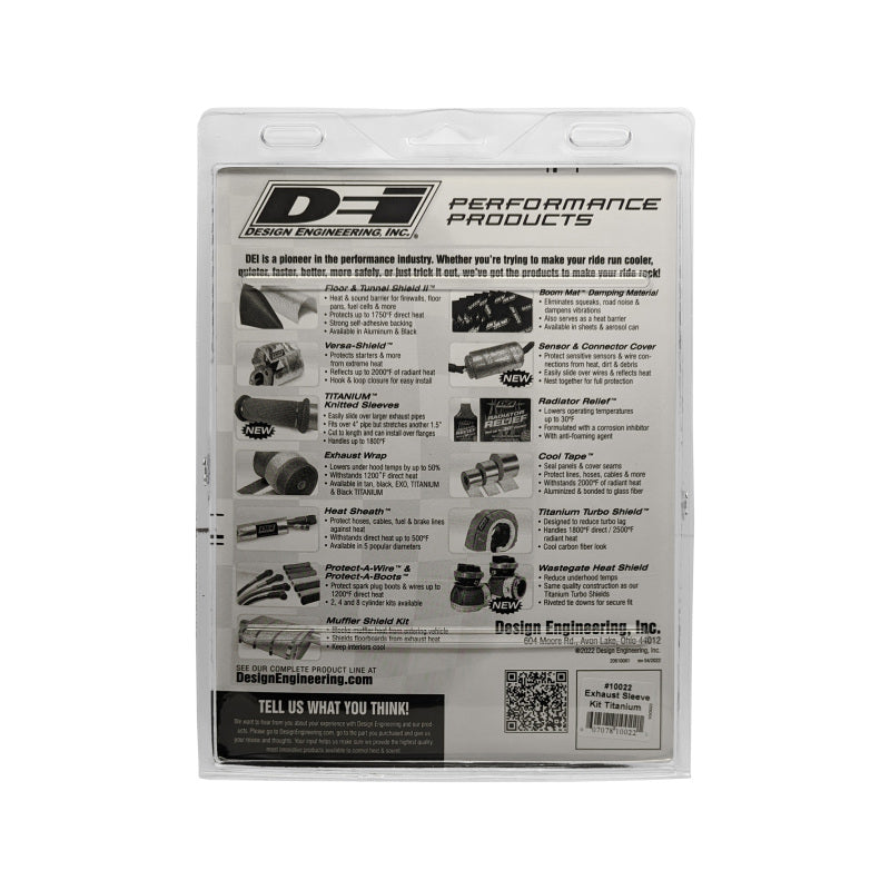 DEI  10022 Powersport Exhaust Sleeve Kit - Titanium