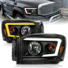 Anzo 111526 06-09 fits Dodge RAM 1500/2500/3500 Headlights Black Housing/Clear Lens (w/Switchback Light Bars)