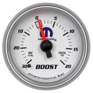 AutoMeter 880026 Autometer fits Mopar 52mm Mechanical 30 In Hg-Vac/20 PSI Vacuum/Boost Gauge