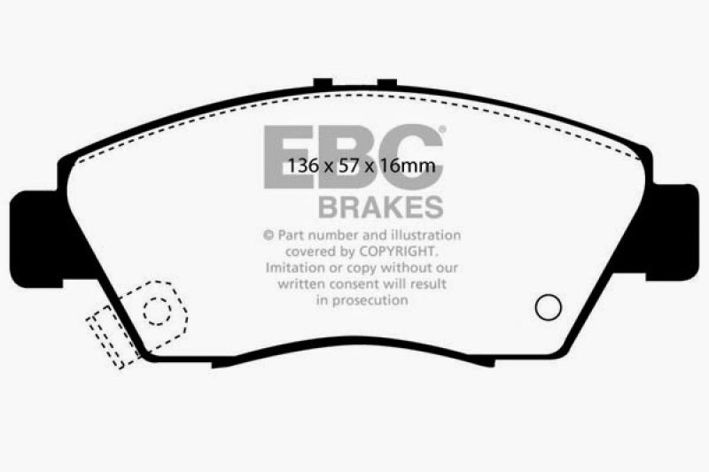 EBC DP2891 12 fits Acura ILX 1.5 Hybrid Greenstuff Front Brake Pads