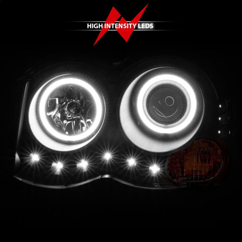 ANZO 111213 2010 fits Jeep 08-20 Grand Cherokee Projector Headlights w/ Halo Black (CCFL)