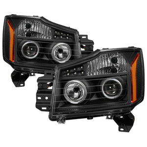 5077103 Xtune fits Nissan 04-14 Titan Projector Headlights LED Halo Black PRO-