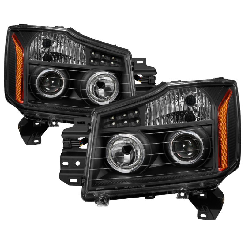 5077103 Xtune fits Nissan 04-14 Titan Projector Headlights LED Halo Black PRO-
