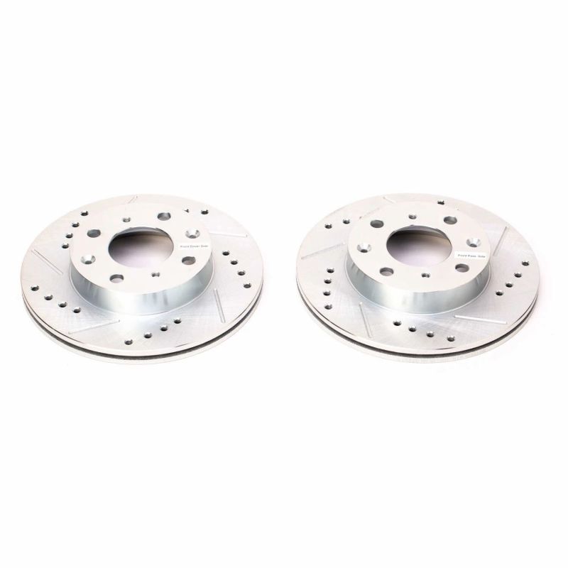 PowerStop fits Honda 88-91 CRX Front Evolution Drilled & Slotted Rotors - Pair