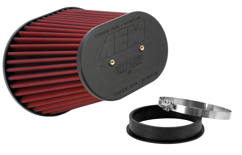 AEM 21-2258DK Dryflow Air Filter-Oval Tapered 8in x 10.5in O/S Base / 5in x 7.75in O/S Top / 8in Height