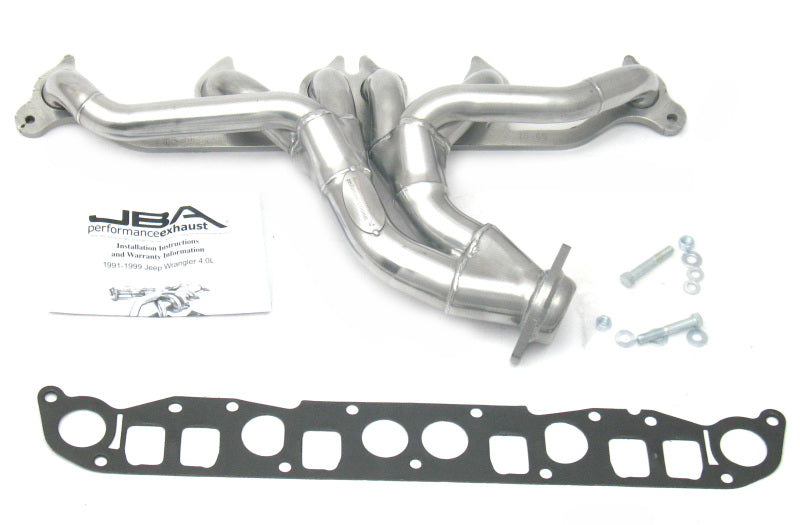 JBA 1526SJS fits Jeep 91-99 4.0L 1-1/2in Primary Silver Ctd Cat4Ward Header