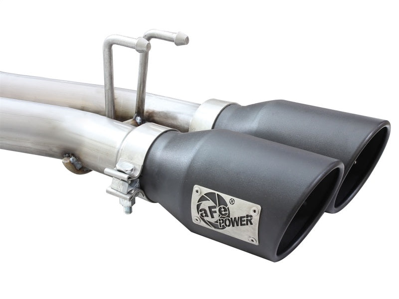 AFE 49-48054-B Series Cat-Back 2.5in Dual Center Exit SS Exhaust w/ Black Tips