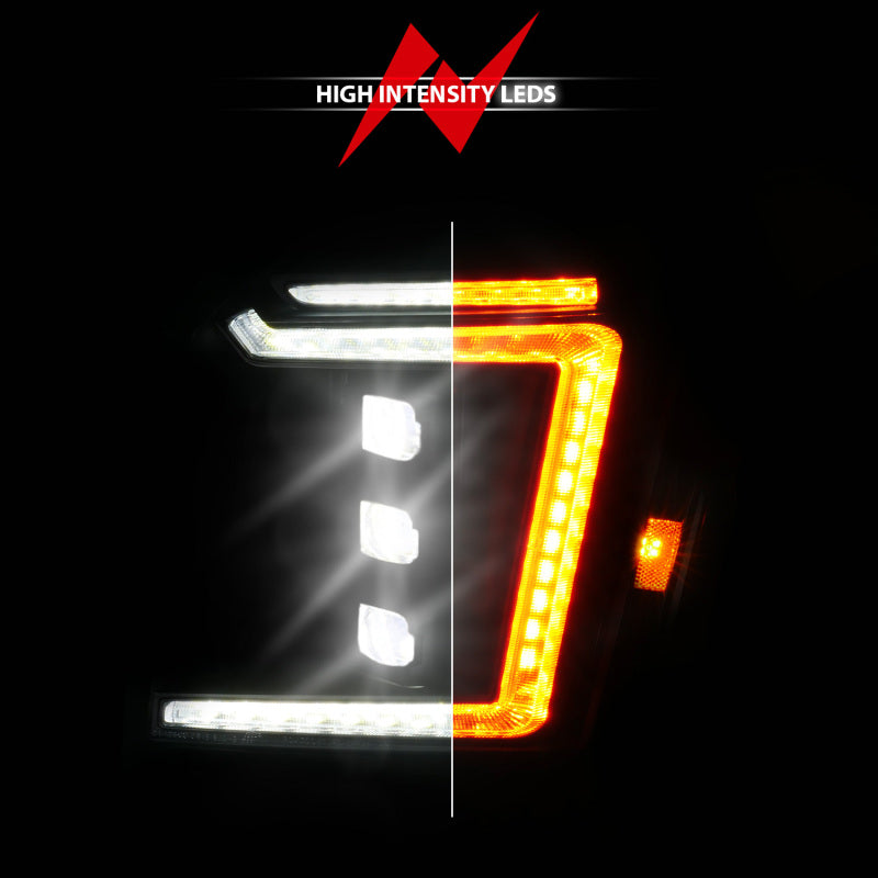 ANZO 15-20 GMC Yukon (Incl XL - Factory Halogen Models) Full LED Proj Headlights Black - Driver Side