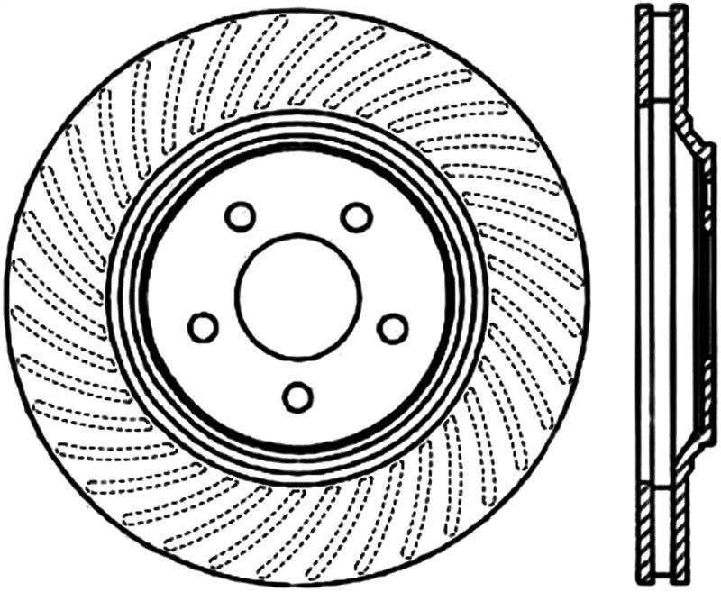 Stoptech 126.61044CSL Power Slot 94-04 Ford Mustang Front Left Slotted CRYO Rotor