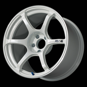 Advan YA47G54EWMR RG-4 17x8.0 / +54 Offset / 5x114.3 / 73mm Bore / Racing White Metallic and Ring