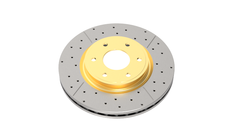 DBA 02-06 Mini Cooper Front Street Series Drilled & Slotted Rotor w/Gold Hat