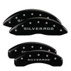 MGP 14252SSILBK 4 Caliper Covers Engraved Front & Rear fits Silverado Black Fini