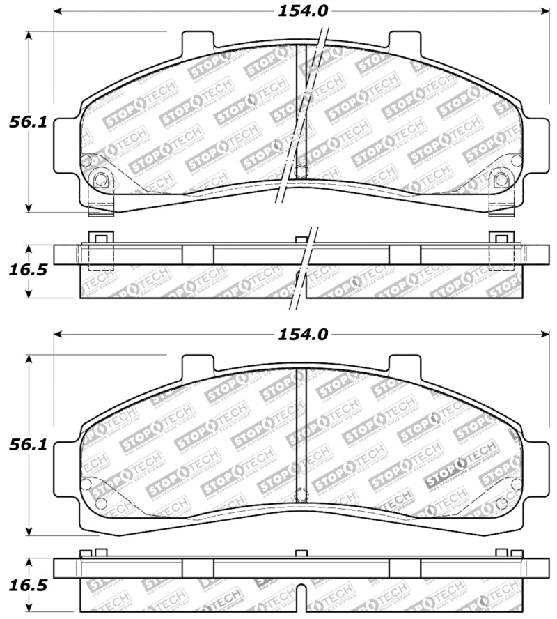 Stoptech 309.0652 Sport Brake Pads w/Shims and Hardware - Front