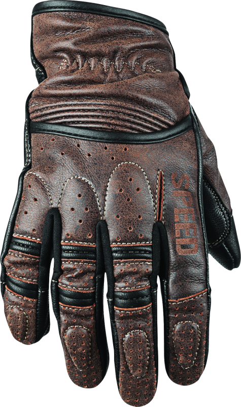 Speed and Strength 878621 Rust and Redemption Leather Gloves Brown - Small