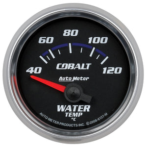 AutoMeter 6137-M Autometer Cobalt 52mm Short Sweep Electronic 40-120 Deg C Water Temprature Gauge