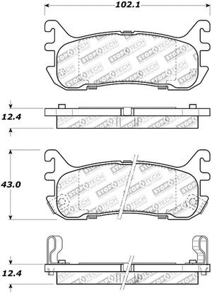 Stoptech 308.0636 Street Touring 94-97/99-05 Miata w/ Normal Suspension Rear Brake Pads D636