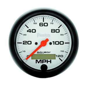 AutoMeter 5887 Autometer Phantom 3-3/8in 120MPH Speedometer Electric Program w/ LCD Odometer
