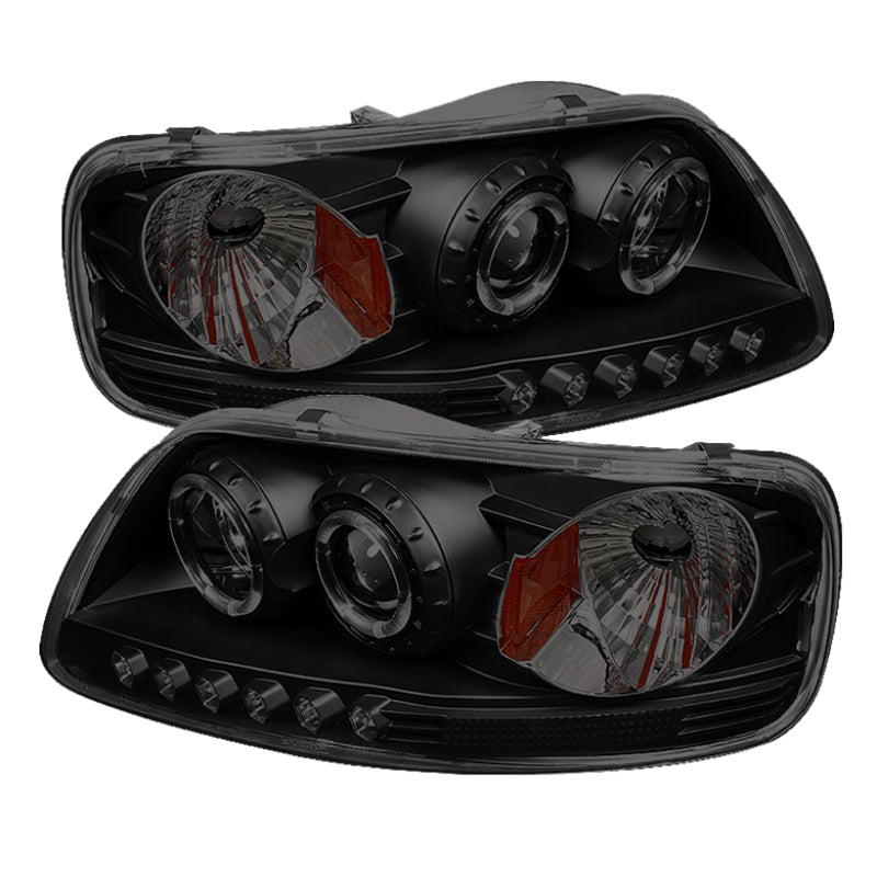 Spyder 5078445 fits Ford 97-03 F150 Projector - LED Halo Amber Reflctr LED Blk