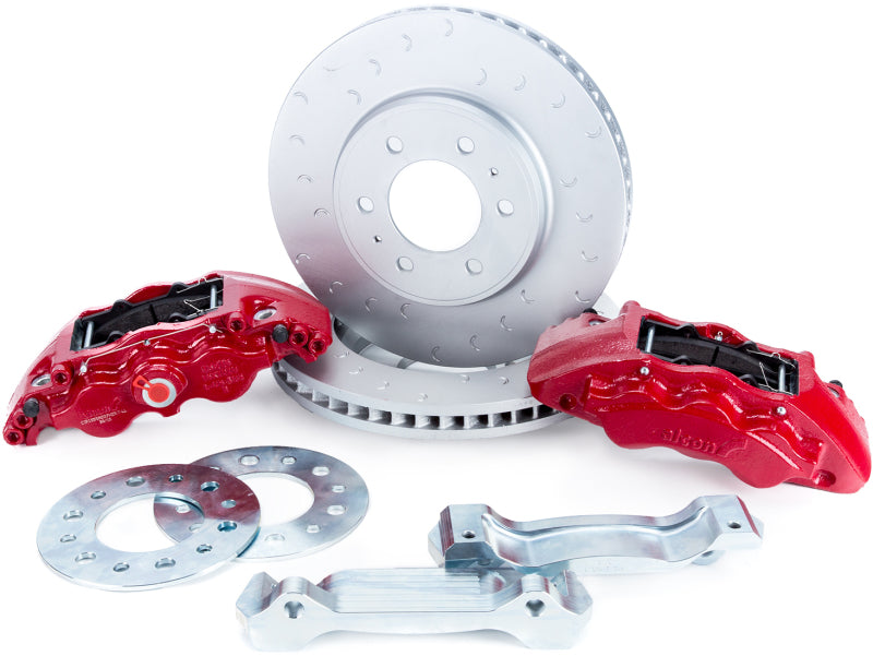 Alcon BKF1559BE11 F-150/Raptor Gen1-2 347x36mm Rotors 6-Piston Red Front Brake Kit Requires alcAC011507NAN