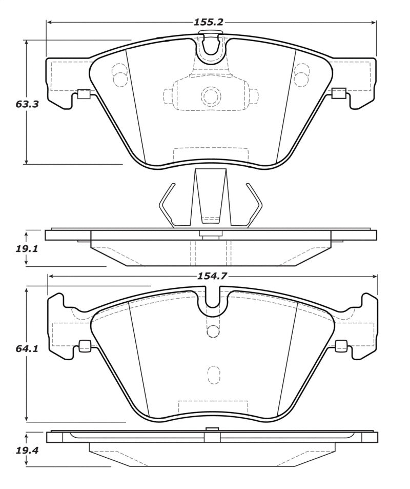 StopTech 308.1061 Street Touring 12 fits BMW 09-13 X1 / Z4 Front Brake Pads