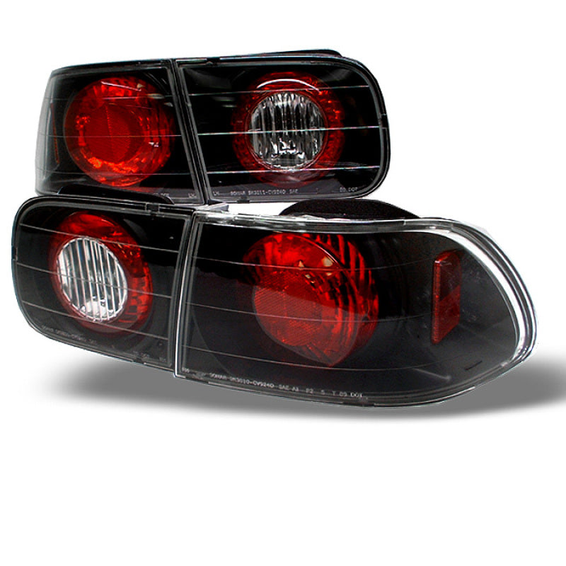 Spyder 5004581 fits Honda 92-95 Civic 2/4DR Euro Style Tail Lights Black ALT-YD
