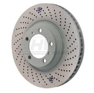 SHW Performance PFR31004 SHW 07-13 fits Porsche 911 Turbo w/o Ceramic Brakes Right Front Drill-Dimp MB Brake Rotor (99735140601)