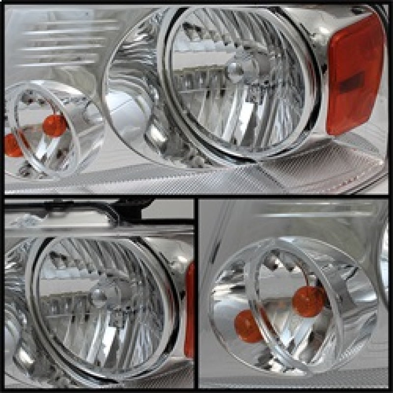5069825 Xtune fits Ford 04-08 F150 Amber Crystal Headlights Chrome HD-JH-FF150