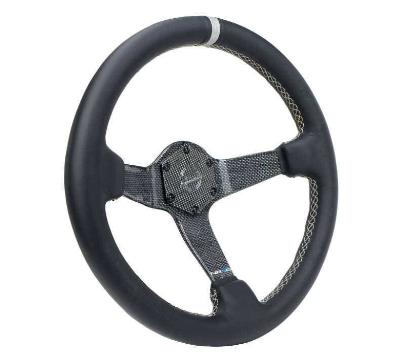 NRG RST-036CF-SL RST-036CF-SL Carbon Fiber Steering Wheel Silver Carbon Fiber
