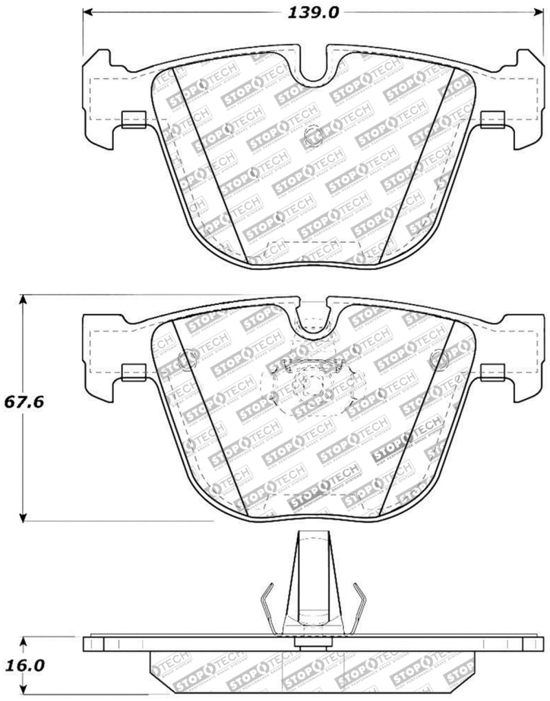 Stoptech 309.0919 Performance 06-09 fits BMW M5 E60 / 07-09 M6 E63/E63 Rear Brake Pads