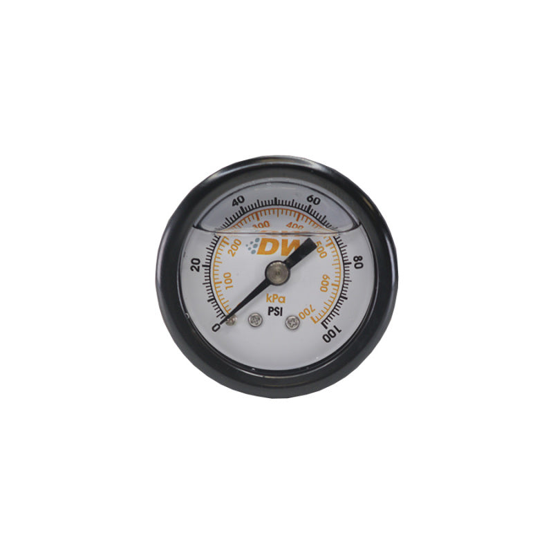 DeatschWerks 6-01-GL 0-100 PSI 1/8in NPT Mechanical Fuel Pressure Gauge 1.5in Diameter Black Housing