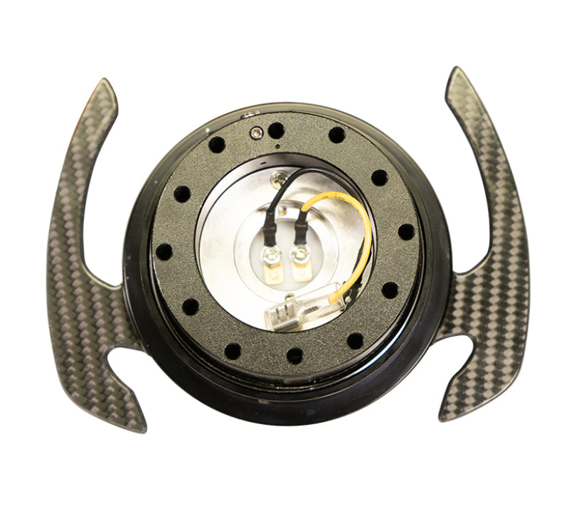 NRG SRK-700CF Quick Release Kit Gen 4.0 - Black Body / Black Ring w/ CF Handles