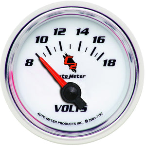 AutoMeter 7192 Autometer C2 2-1/16in Electric 18V Voltmeter Gauge