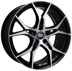 Enkei 517-880-8045BKM Vulcan 18X8.0 45mm Offset 5x100 Bolt 72.6mm Bore Black Machined Wheel