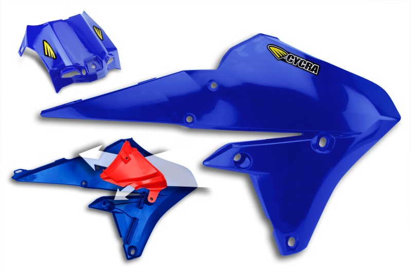 Cycra 1CYC-1778-62 fits Yamaha WR250F Powerflow Radiator Shrouds - OEM Blue