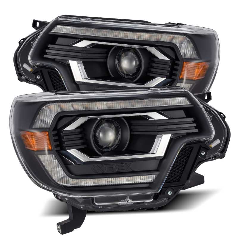 AlphaRex 880749 fits Toyota 12-15 Tacoma PRO-Series Projector Headlights Plank Style Black w/DRL