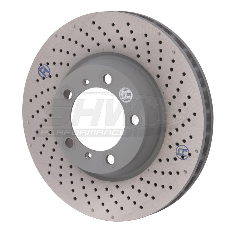 SHW Performance PFR31022 SHW 2012 fits Porsche 911 Carrera 4GTS 3.8L w/o Ceramics Right Frt Drill-Dimp MB Brake Rotor(99635141004)