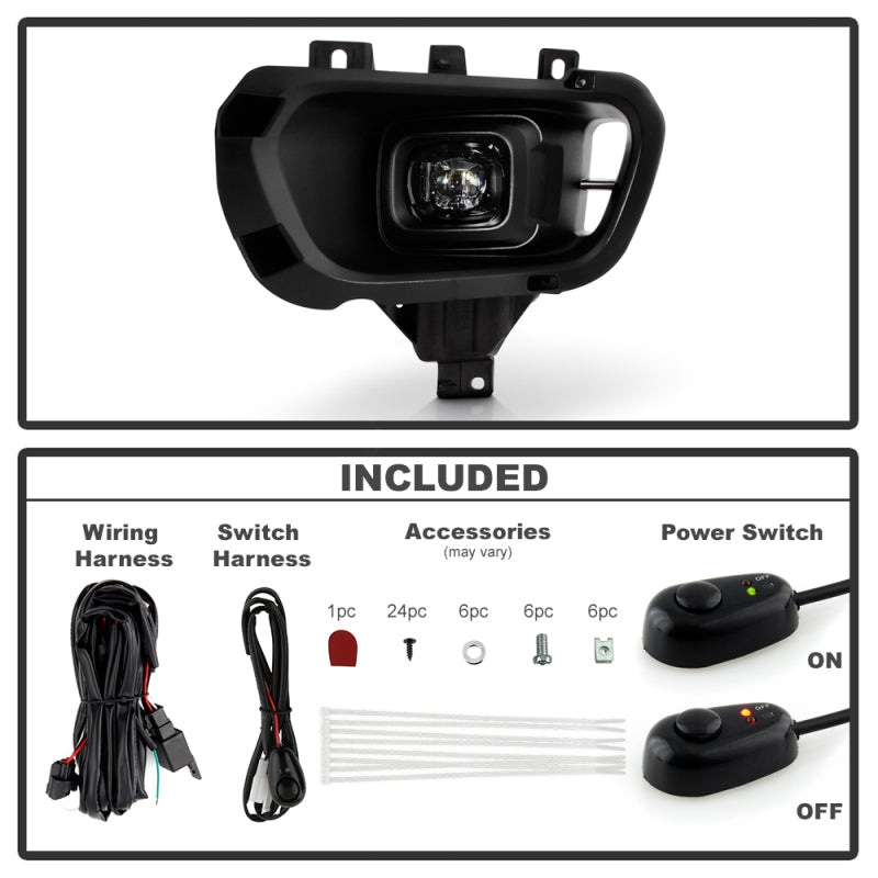 SPYDER 9051166 19-23 fits Ford Ranger Full LED OEM Style Fog Lights Switch Clear