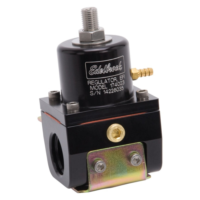 Edelbrock 174023 Fuel Pressure Regulator EFI 180 GPH 35-90 PSI -10In/Out -6 Return Black